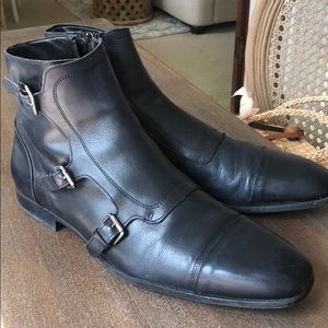 Men’s Buckle Leather Chelsea Boots